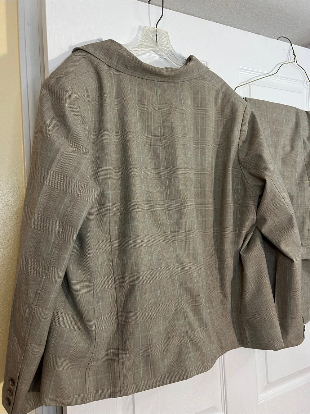 Rafaella Taupe Plaid Blazer and Trouser Set